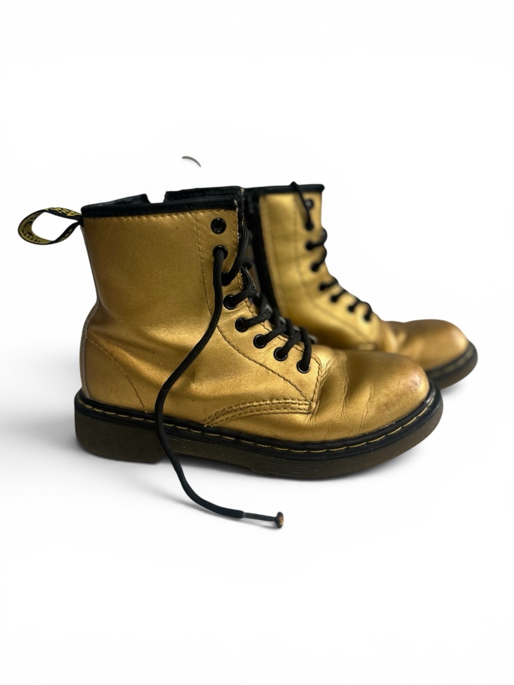 Dr. Martens Gold Lace-Up Kids Combat Boots